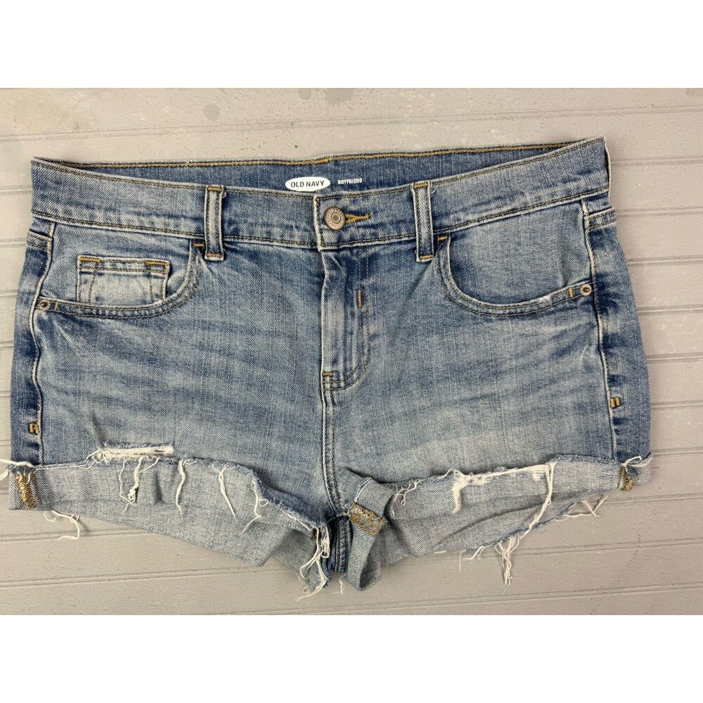 Old Navy Size 6 Womens Shorts Boyfriend Cut Off Distress Light Wash Stretch